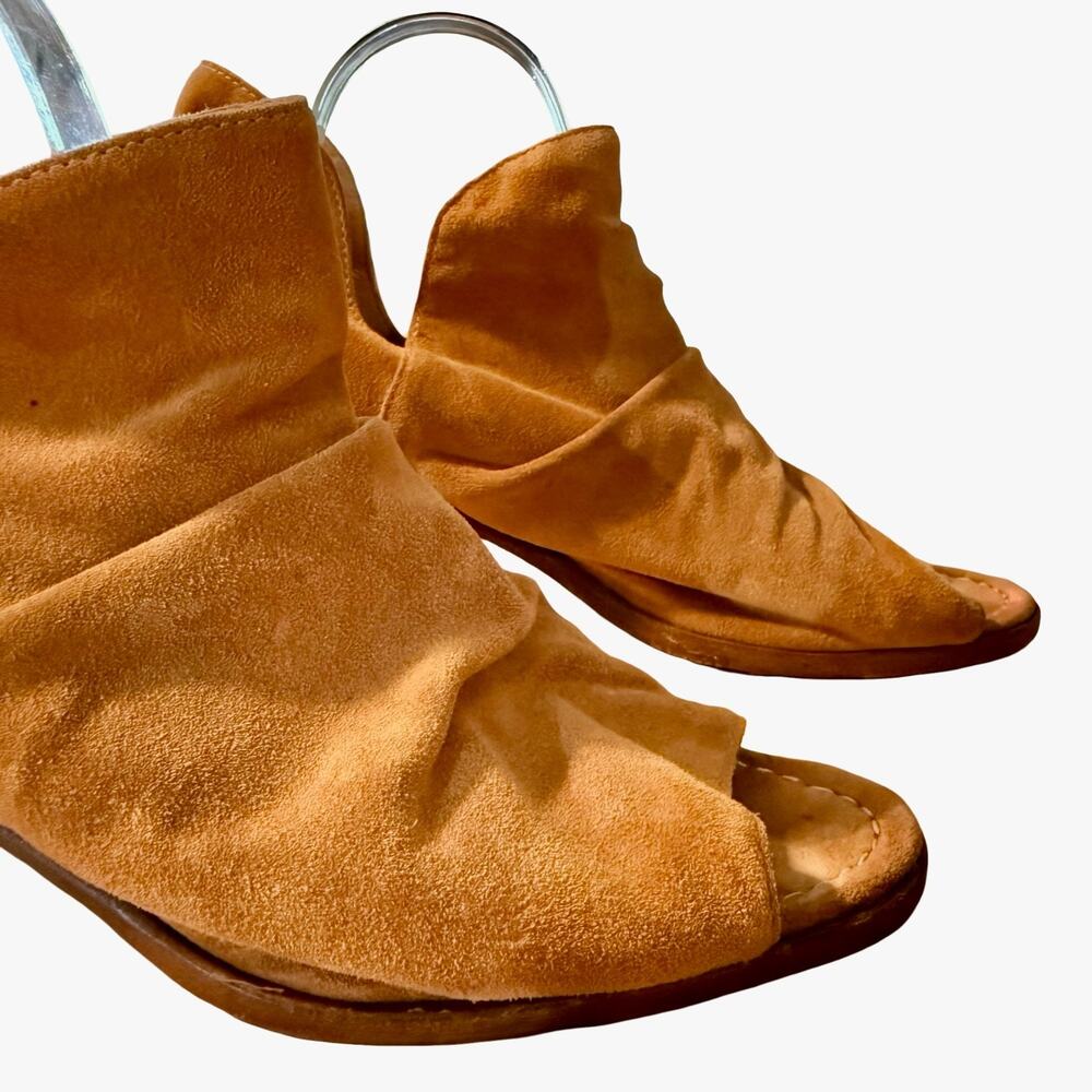 Sundance Suede Leather Open Toe Ankle Booties Chunky Heel Shoes Boots 40 9 / 9.5 - Picture 15 of 16